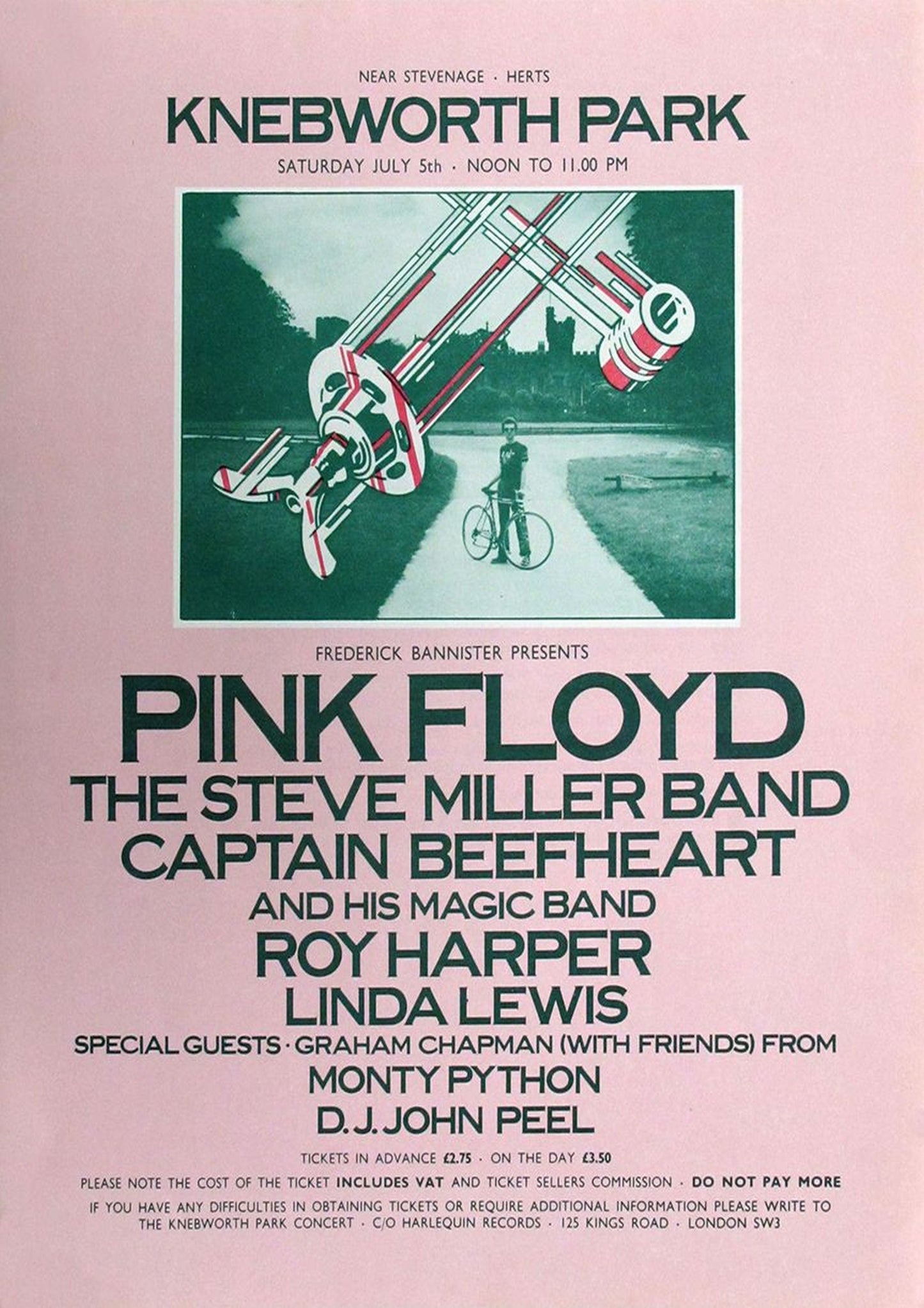 Concert poster with multiple size and finish options. Pink Floyd Knebworth Park