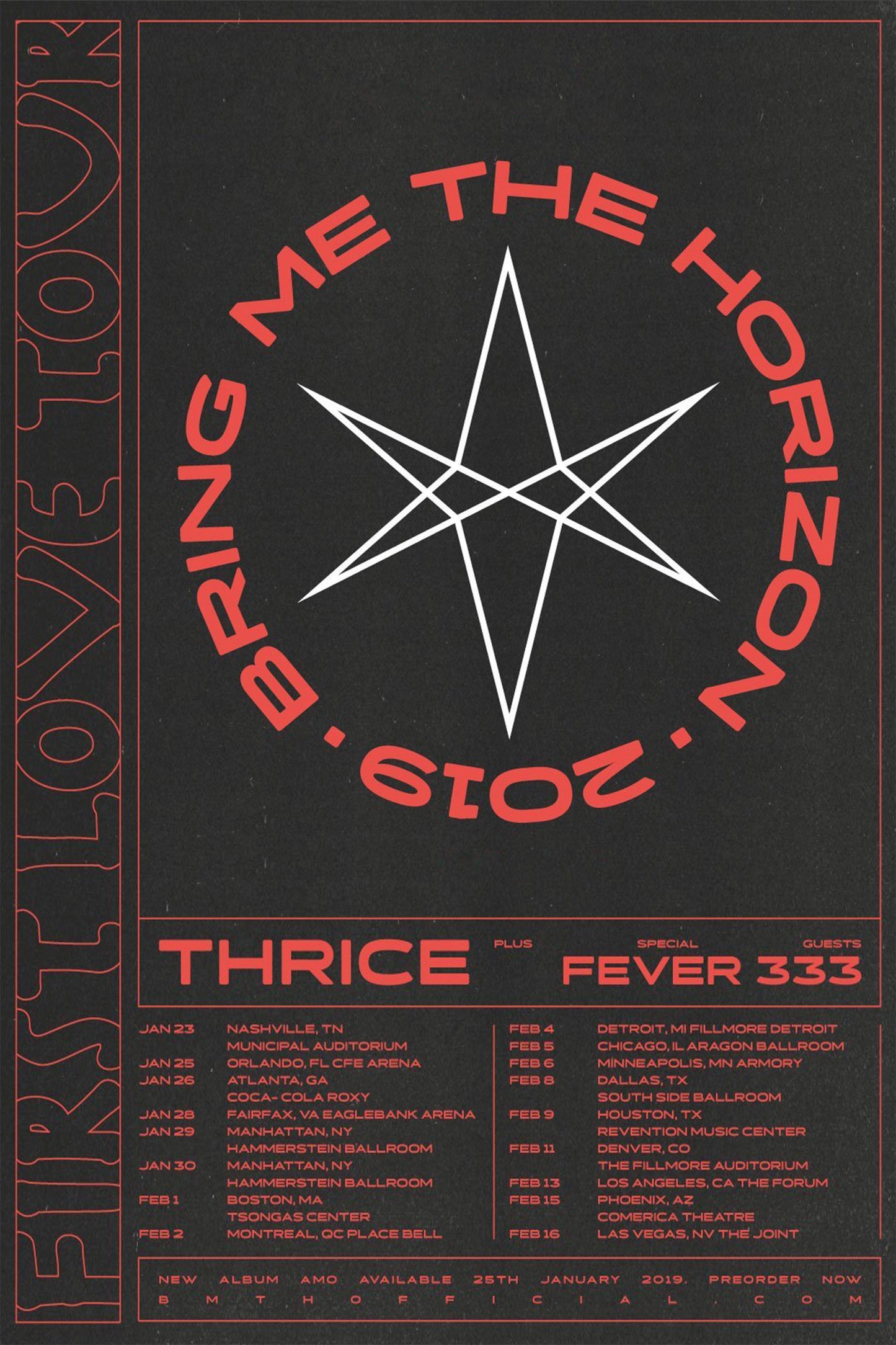 Concert poster with multiple size and finish options. Bring me the Horizon