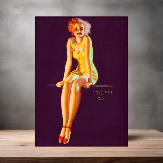 Earl Moran Pin-up girl poster with multiple size and finish options. To Howard Ellis