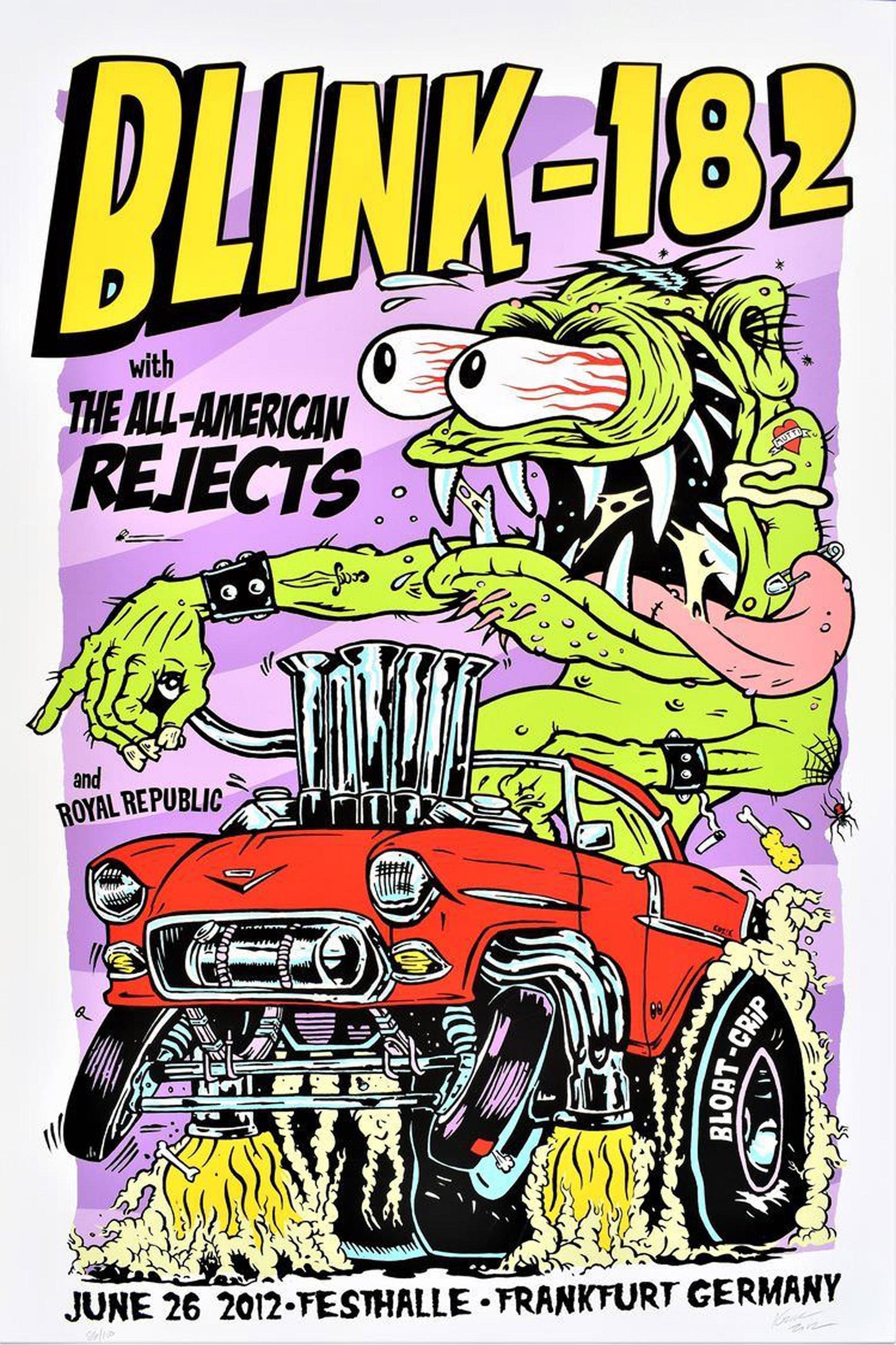 Concert poster with multiple size and finish options. Blink-182 All American Rejects