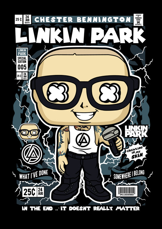 Funko Pop poster with multiple size and finish options. Linkin Park