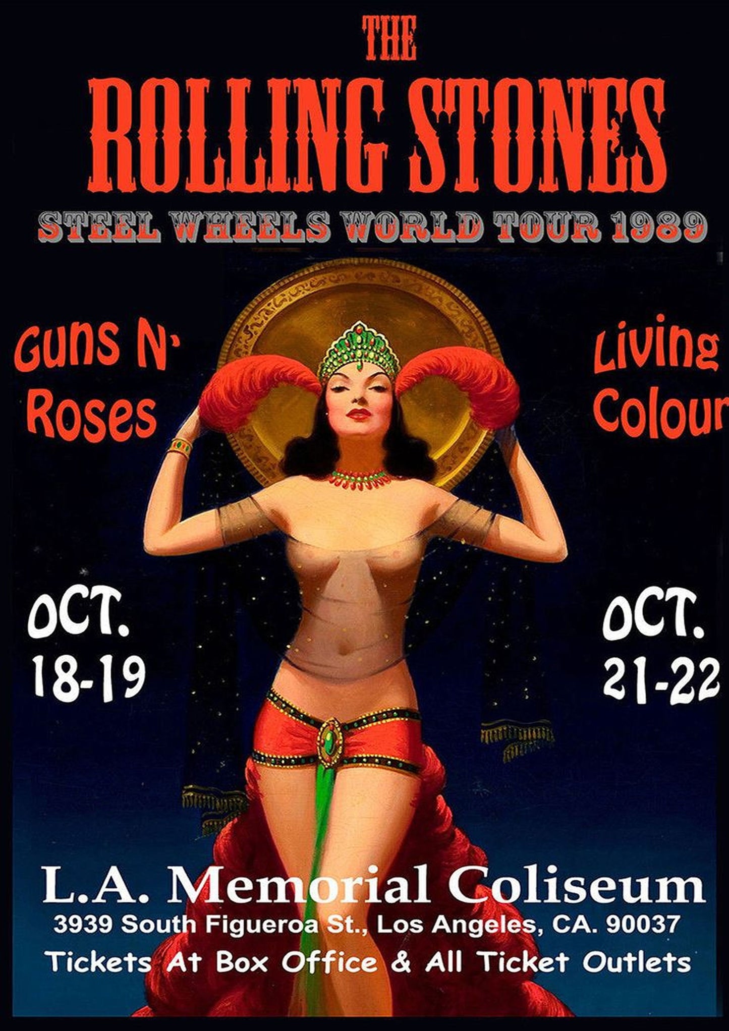 Concert poster with multiple size and finish options. Guns N' Roses Rolling Stones