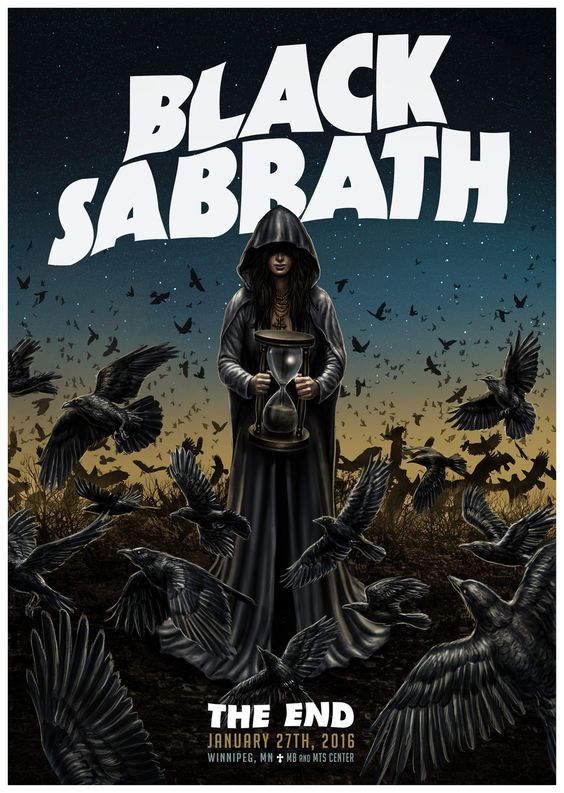 Concert poster with multiple size and finish options. Black Sabbath 2016 Winnipeg