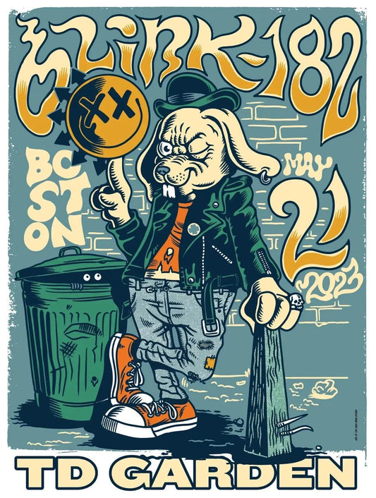 Concert poster with multiple size and finish options. Blink-182 Boston TD Garden