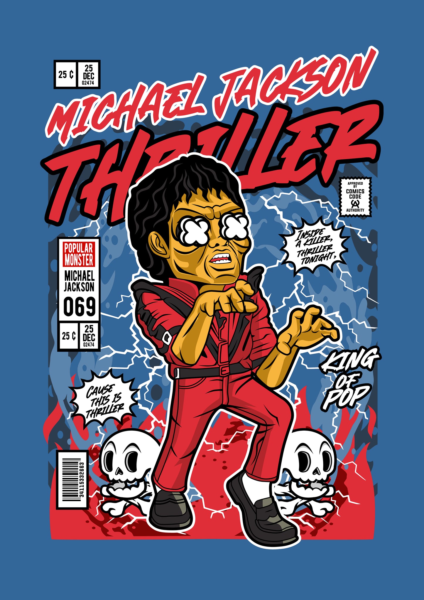 Funko Pop poster with multiple size and finish options. Michael Jackson