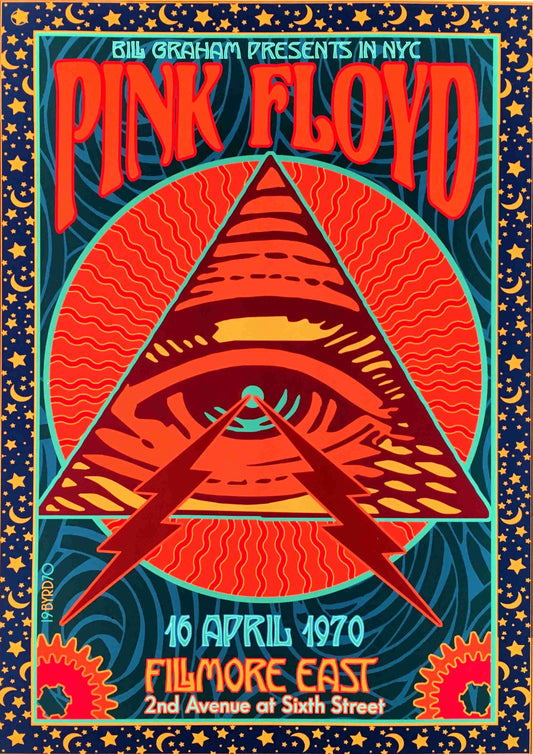 Concert poster with multiple size and finish options. Pink Floyd Fillmore East 1970