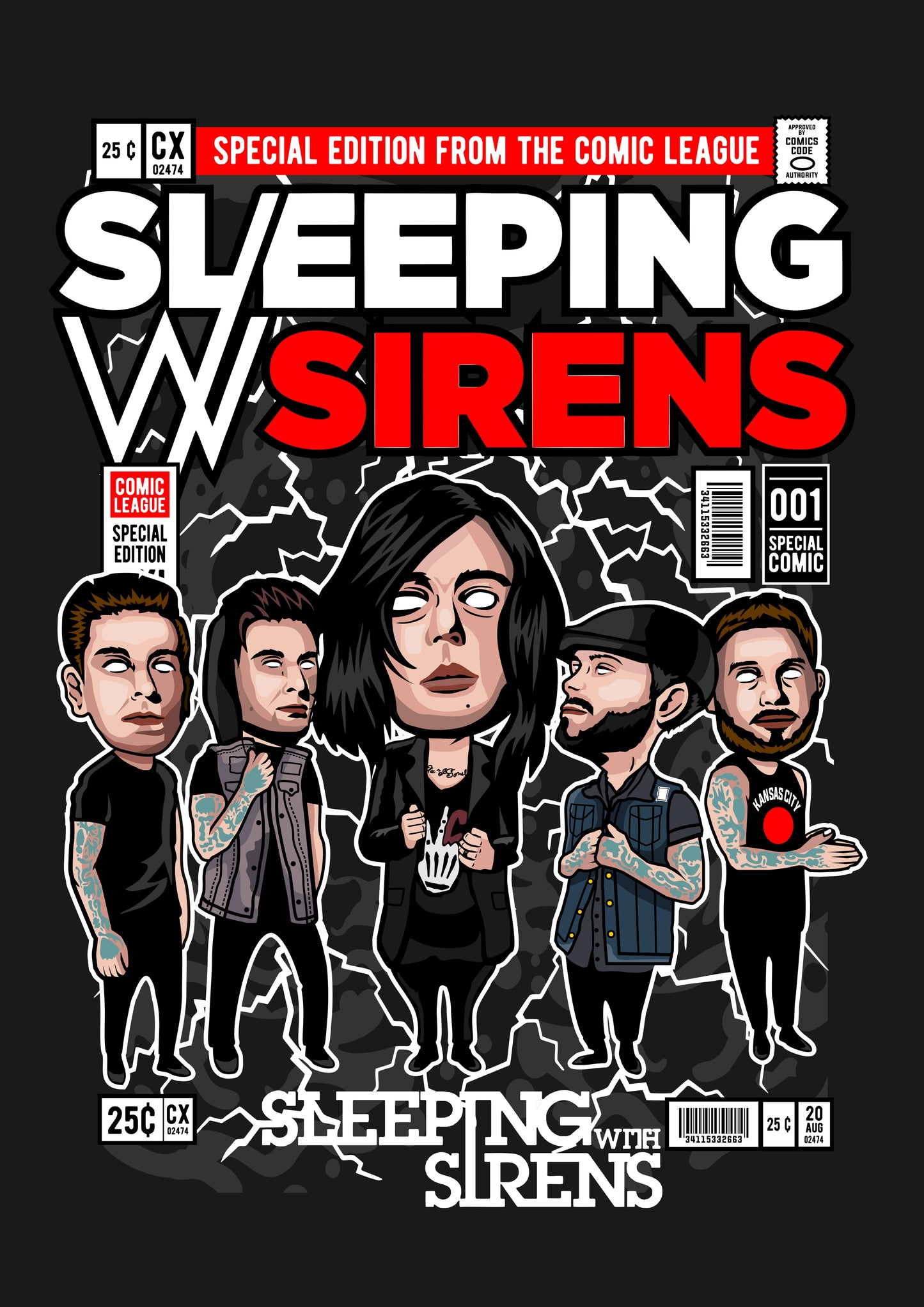 Funko Pop poster with multiple size and finish options. Sleeping with Sirens