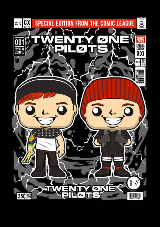Funko Pop poster with multiple size and finish options. Twenty One Pilots