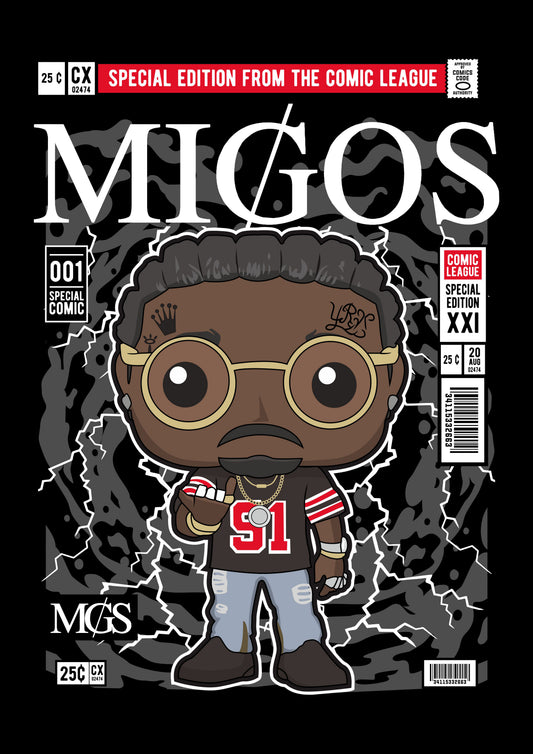 Funko Pop poster with multiple size and finish options. Migos