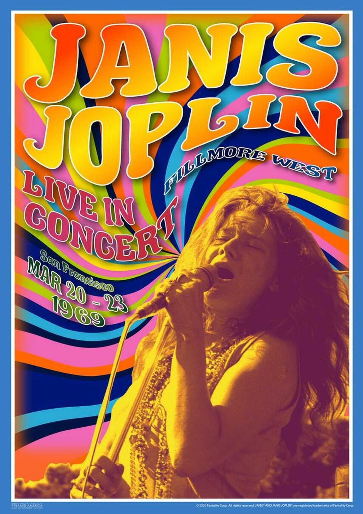 Concert poster with multiple size and finish options. Janis Joplin Fillmore West