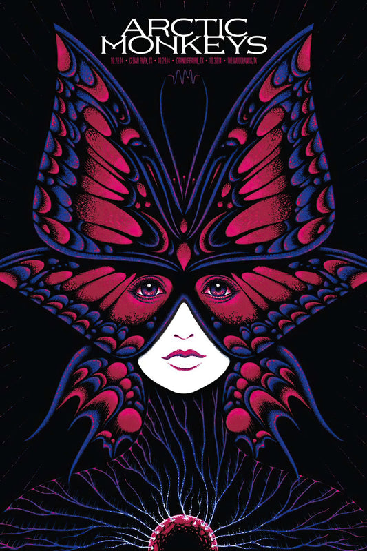 Concert poster with multiple size and finish options. Arctic Monkeys the Woodlands