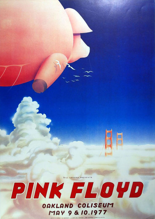 Concert poster with multiple size and finish options. Pink Floyd Oakland Coliseum