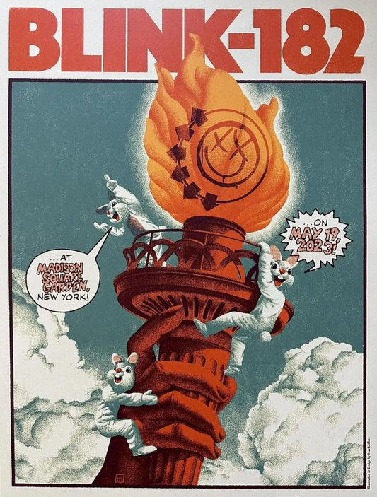 Concert poster with multiple size and finish options. Blink-182 Madison Square Garden