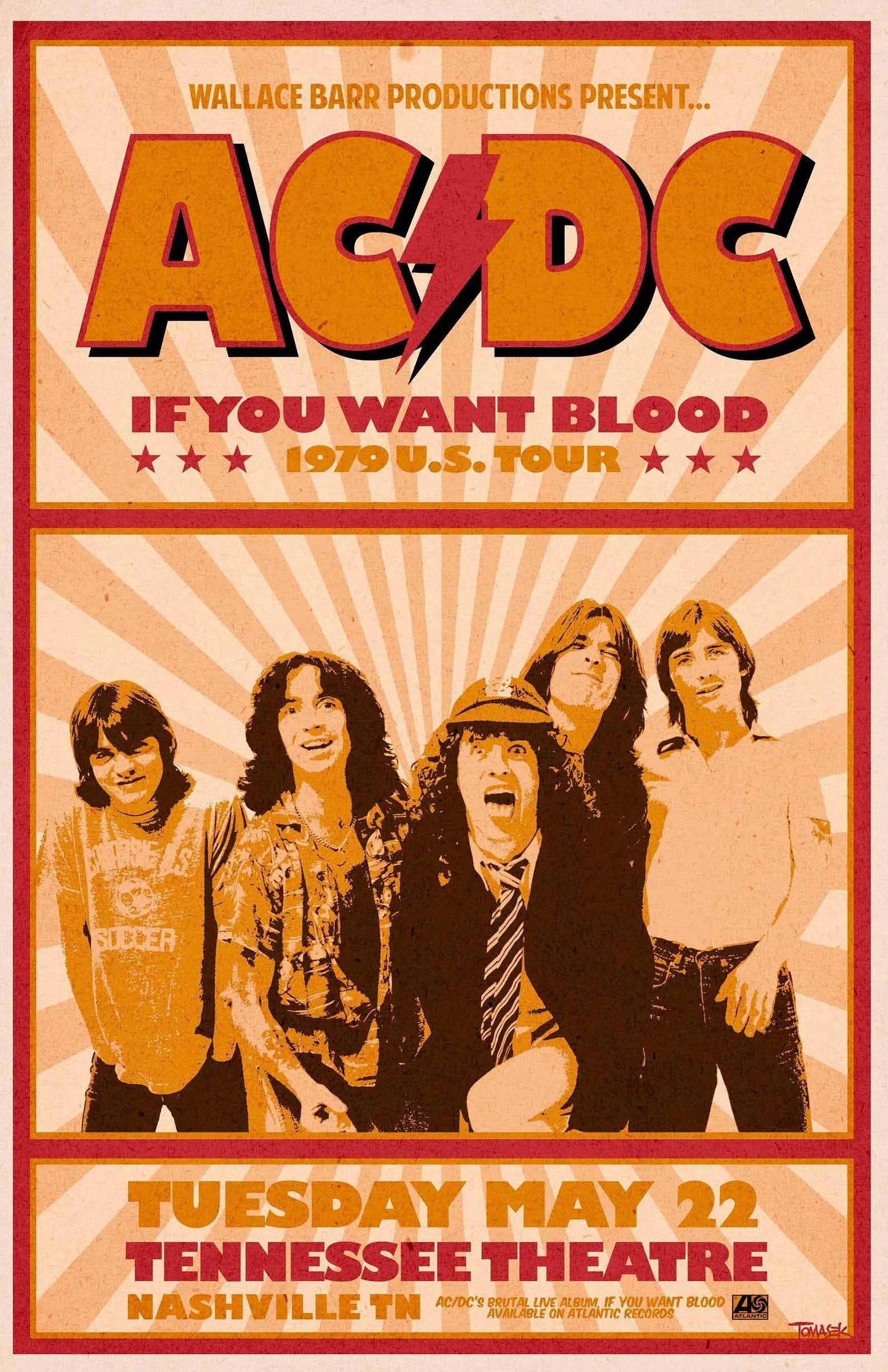 Concert poster with multiple size and finish options. AC/DC Nashville TN