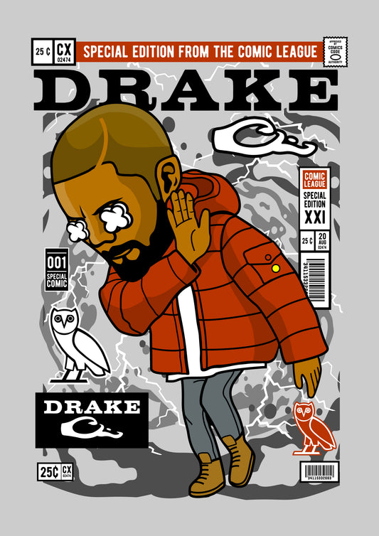 Funko Pop poster with multiple size and finish options. Drake