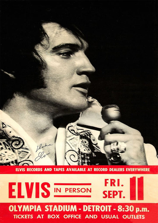 Concert poster with multiple size and finish options. Elvis Presley Detroit