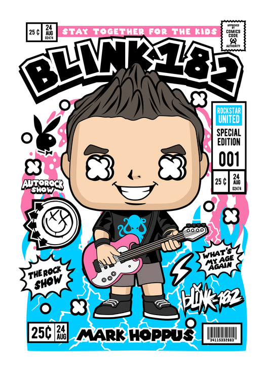 Funko Pop poster with multiple size and finish options. Blink-182