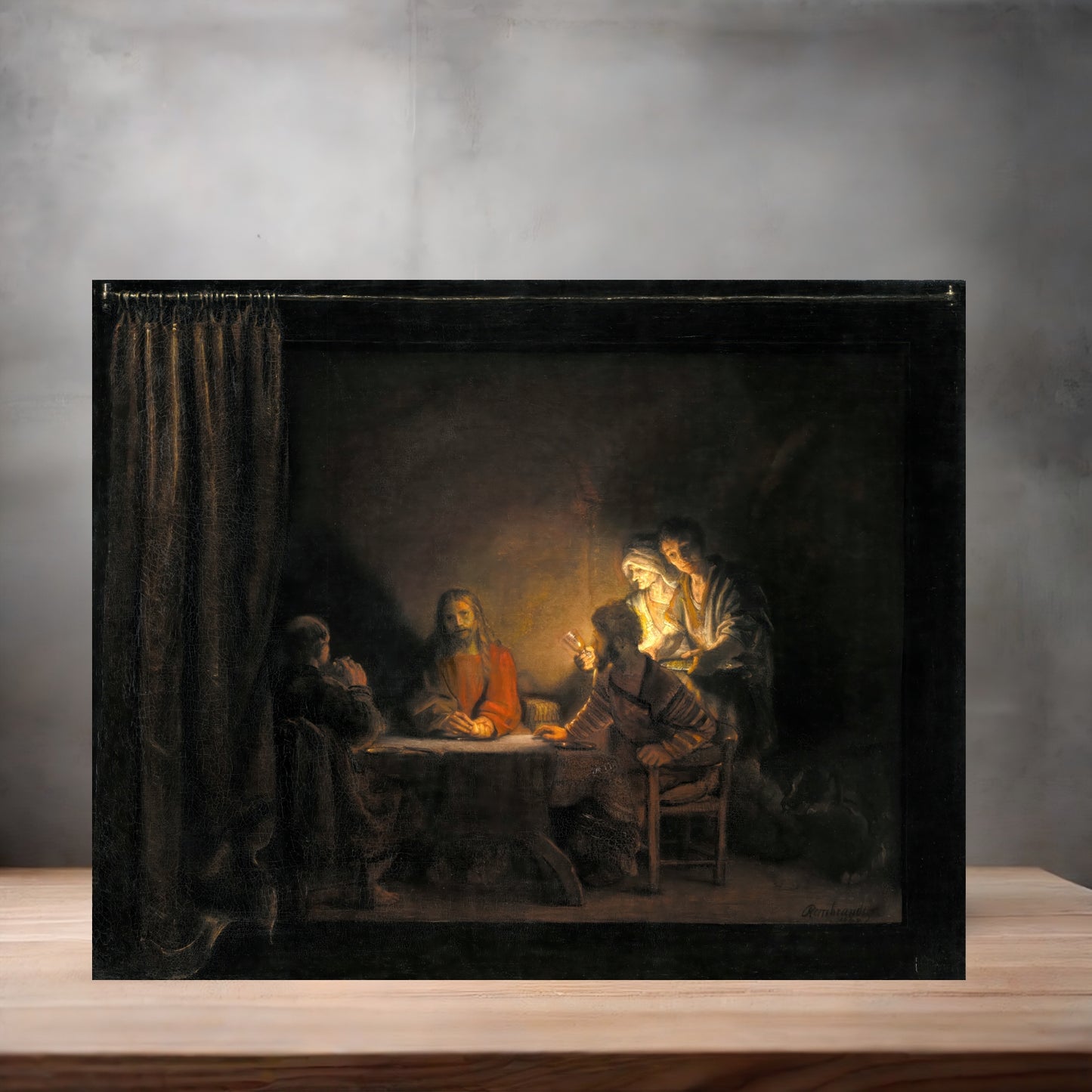Museum painting poster with multiple size and finish options. Rembrandt Van Rijn, The Supper at Emmaus