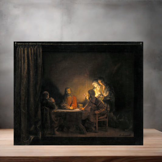 Museum painting poster with multiple size and finish options. Rembrandt Van Rijn, The Supper at Emmaus