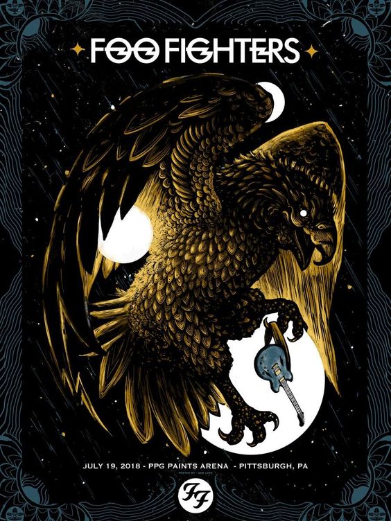 Concert poster with multiple size and finish options. Foo Fighters Pittsburgh