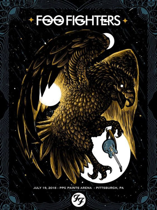 Concert poster with multiple size and finish options. Foo Fighters Pittsburgh