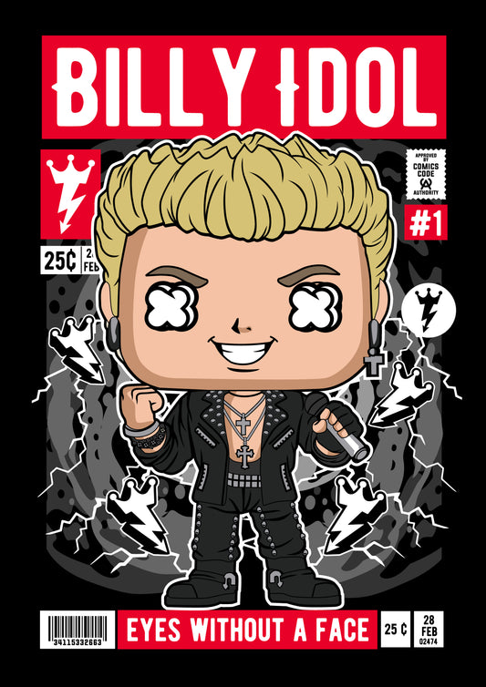 Funko Pop poster with multiple size and finish options. Billy Idol