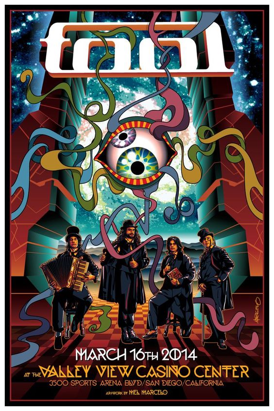Concert poster with multiple size and finish options. Tool 2014 Valley View Casino Center