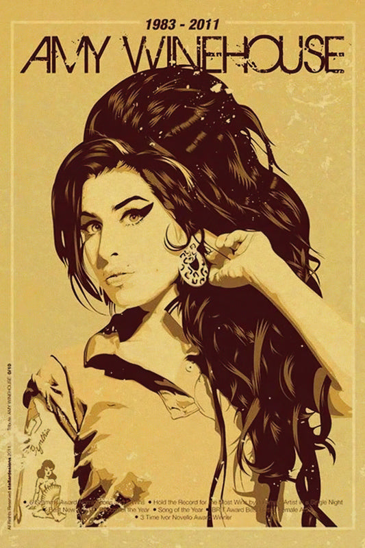 Concert poster with multiple size and finish options. Amy Winehouse