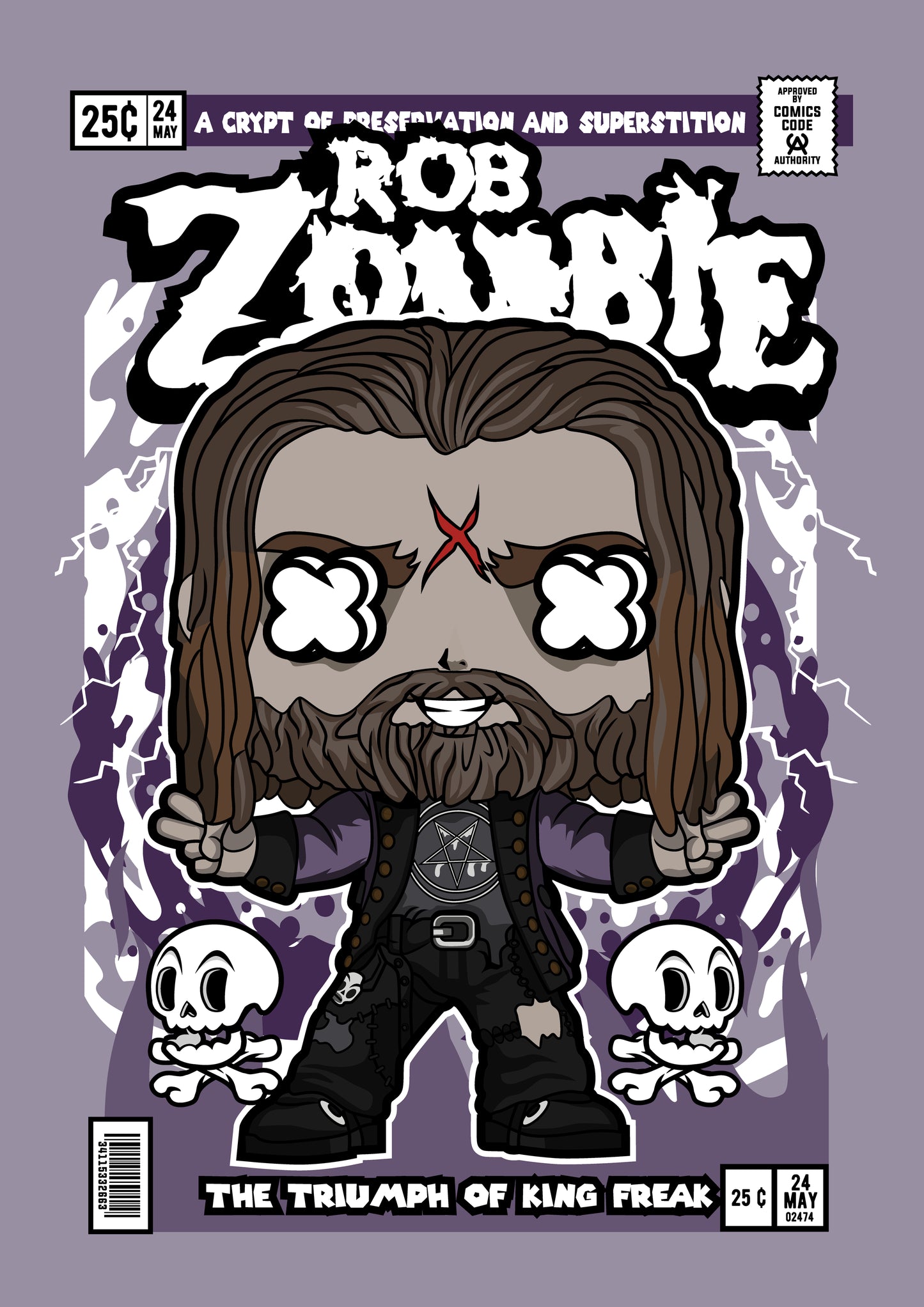 Funko Pop poster with multiple size and finish options. Rob Zombie