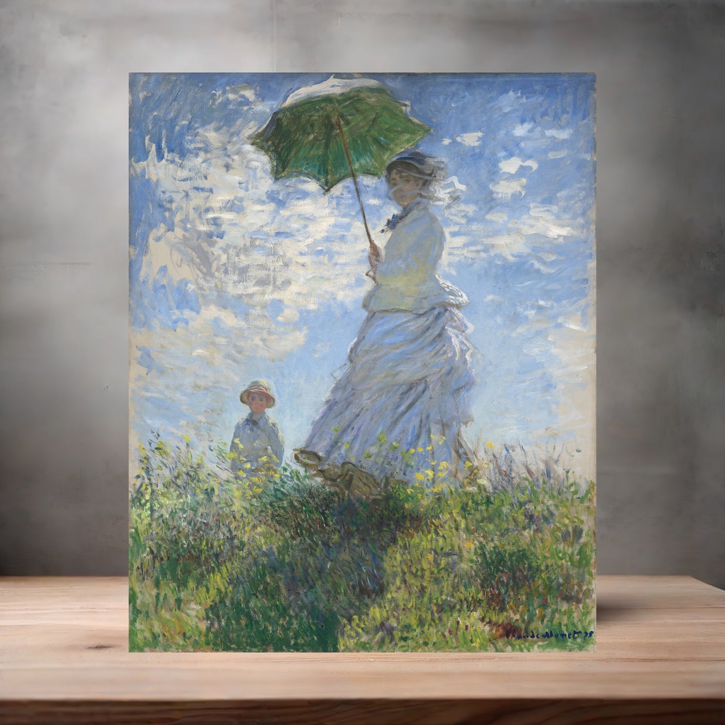 Museum painting poster with multiple size and finish options. Claude Monet, Woman with a Parasol
