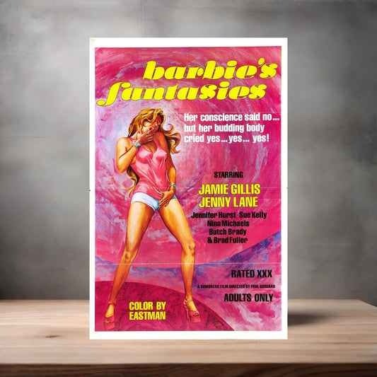Adult Film movie poster with multiple size and finish options. Barbie's Fantasies