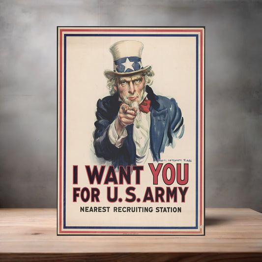 Uncle Sam I Want You for U.S. ARMY poster. Size and finish options v2