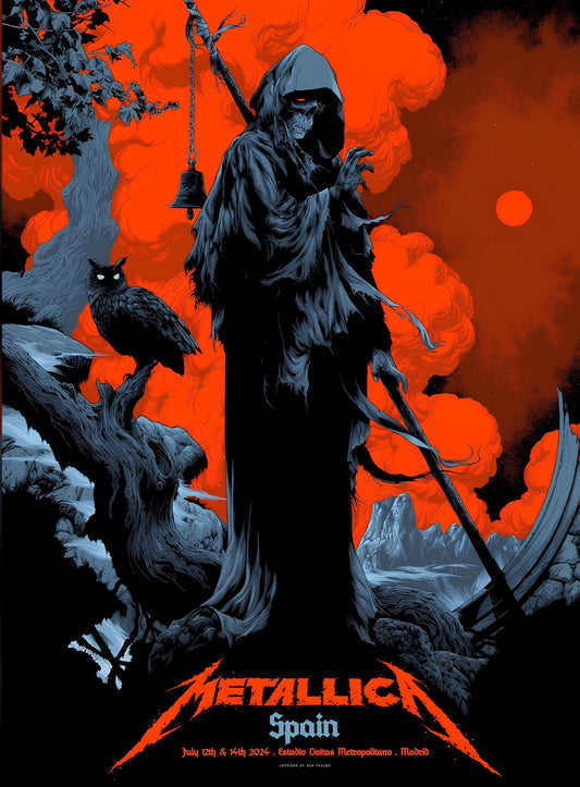 Metallica concert poster with multiple size and finish options. B6