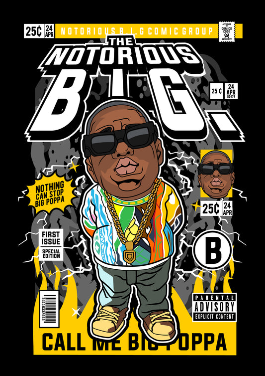 Funko Pop poster with multiple size and finish options. Notorious BIG, Biggie Smalls