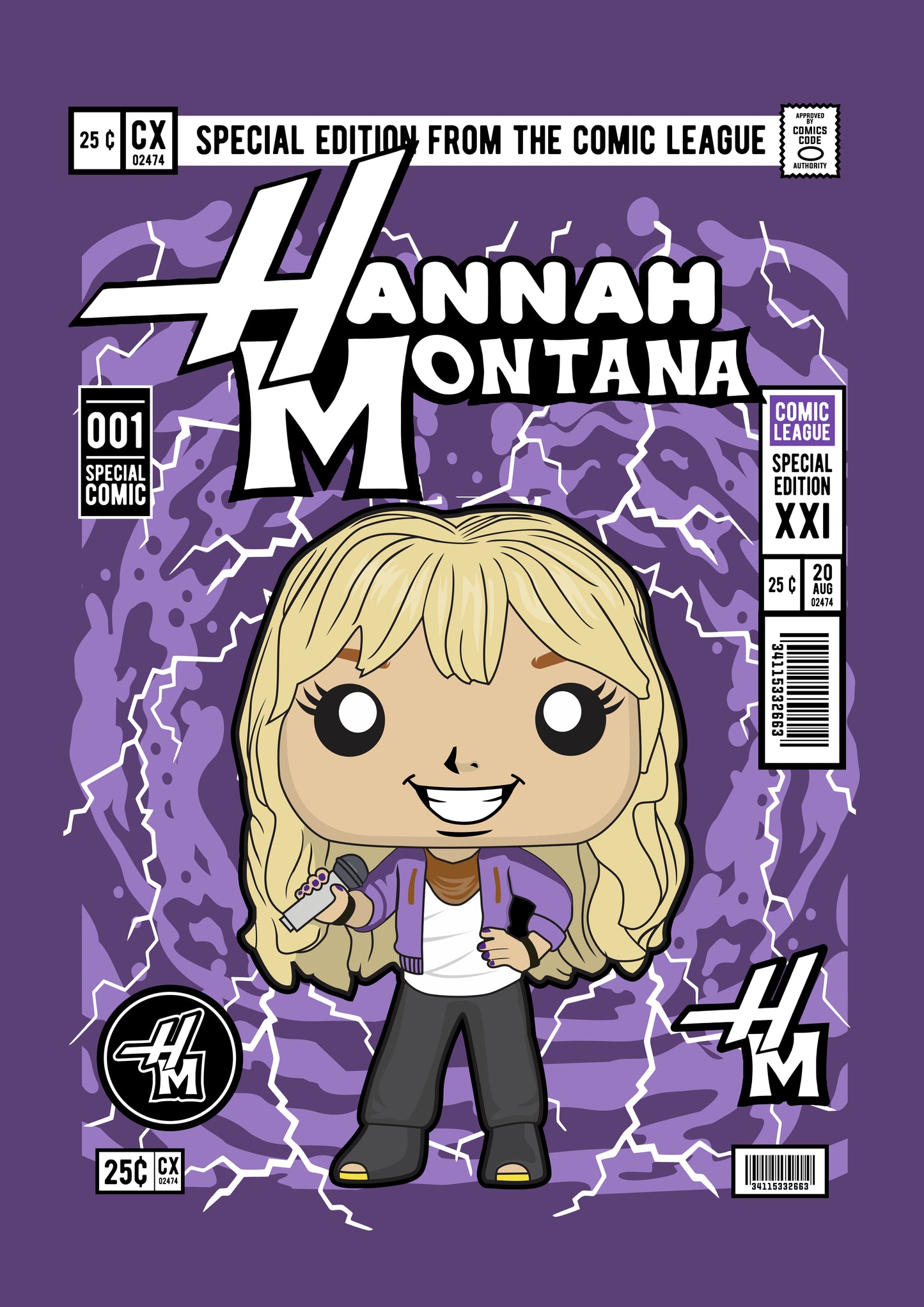 Funko Pop poster with multiple size and finish options. Hannah Montana