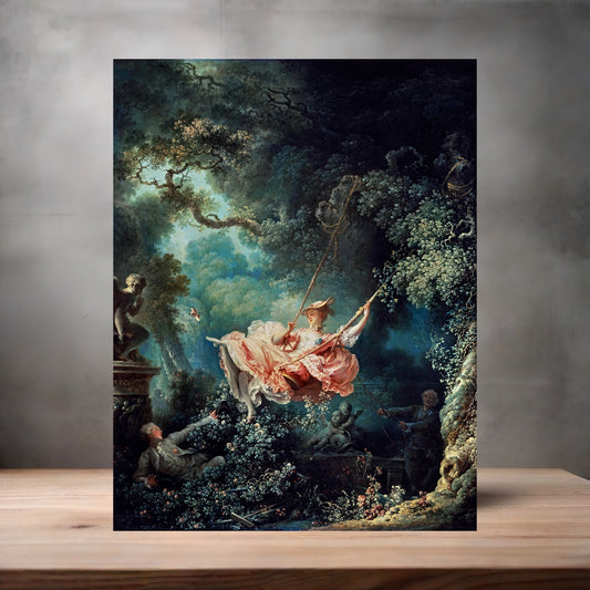 Museum painting poster with multiple size and finish options. Jean-Honore Fragonard, The Swing