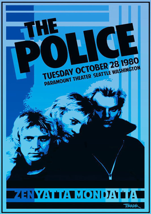 Concert poster with multiple size and finish options. The Police 1980