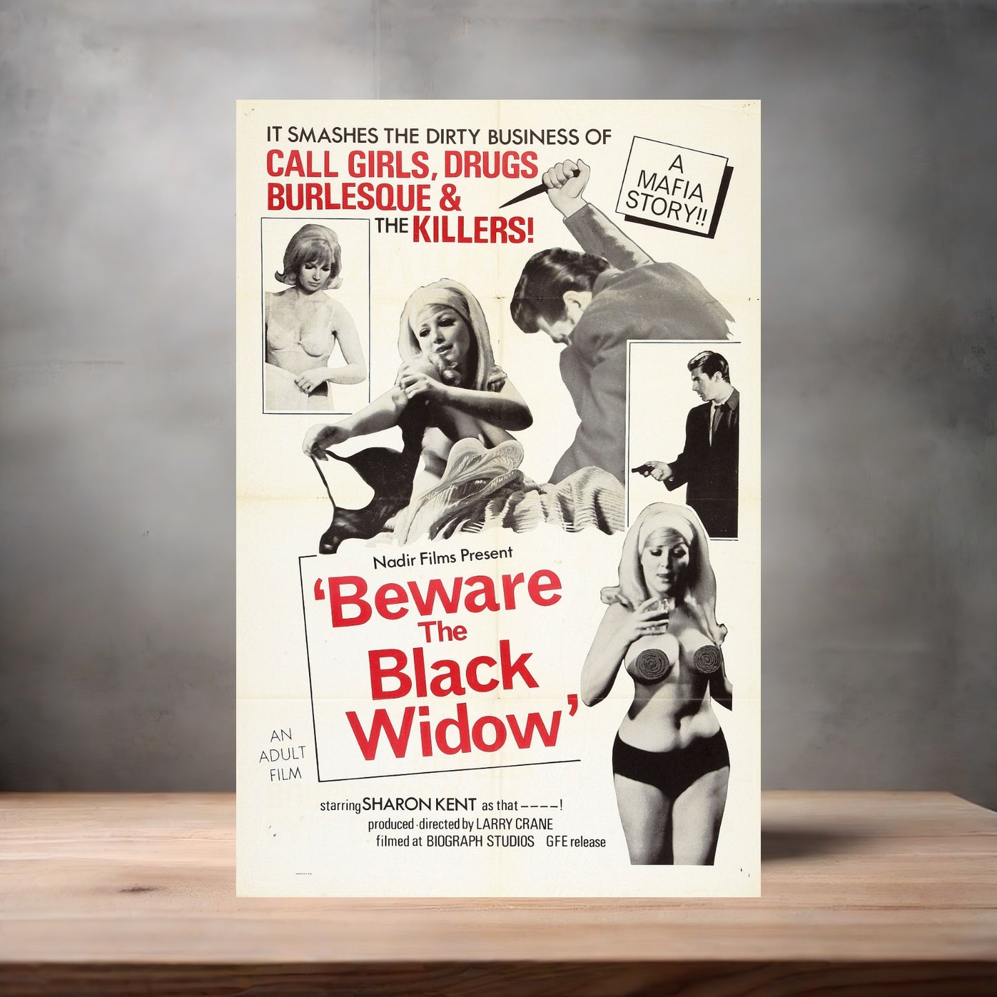 Adult Film movie poster with multiple size and finish options. Beware the Black Widow