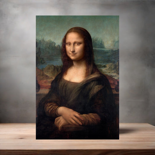 Museum painting poster with multiple size and finish options. Leonardo Da Vinci, Mona Lisa