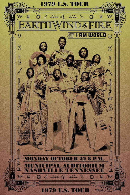 Concert poster with multiple size and finish options. Earth Wind & Fire