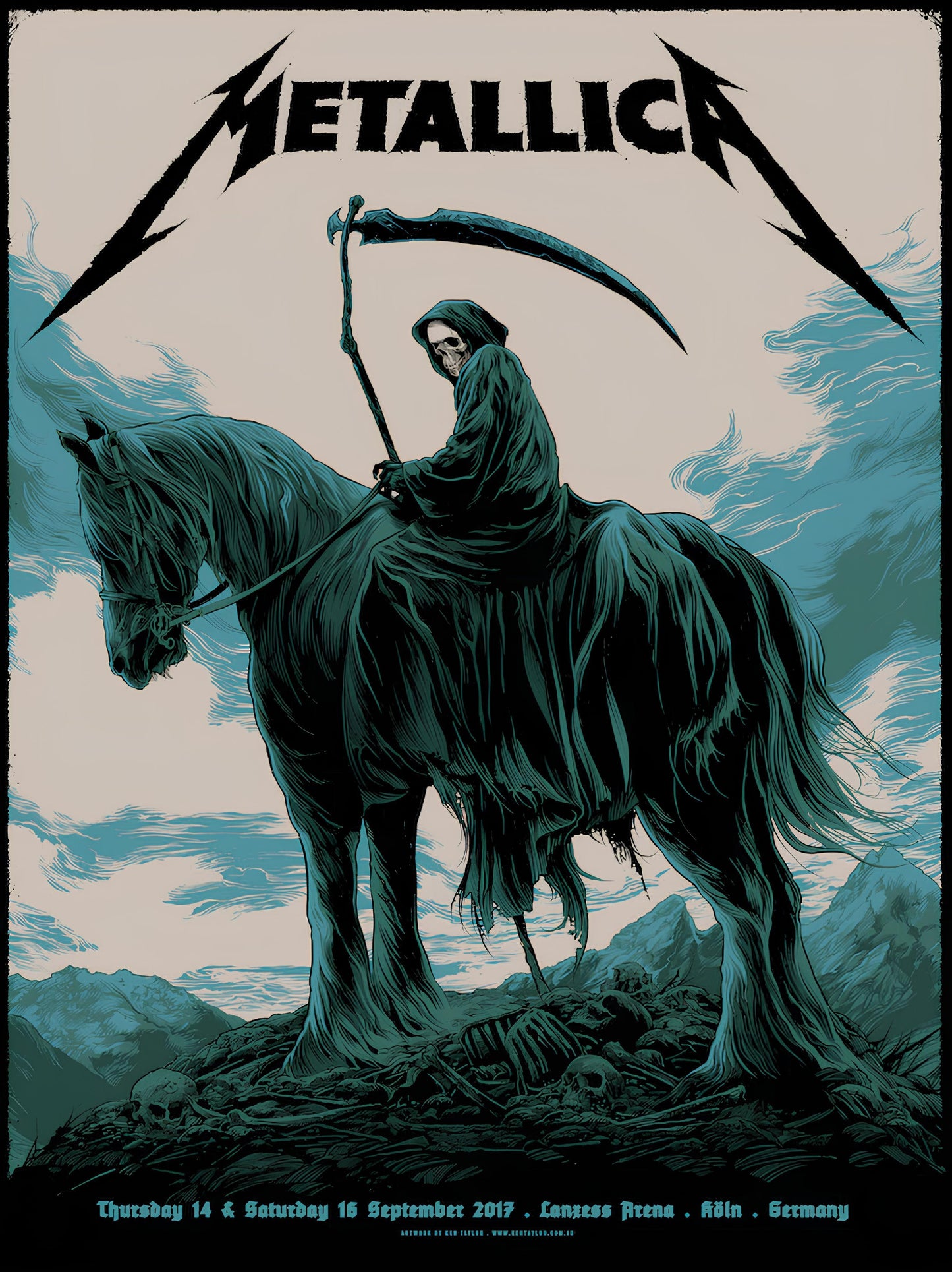 Metallica concert poster with multiple size and finish options. B3