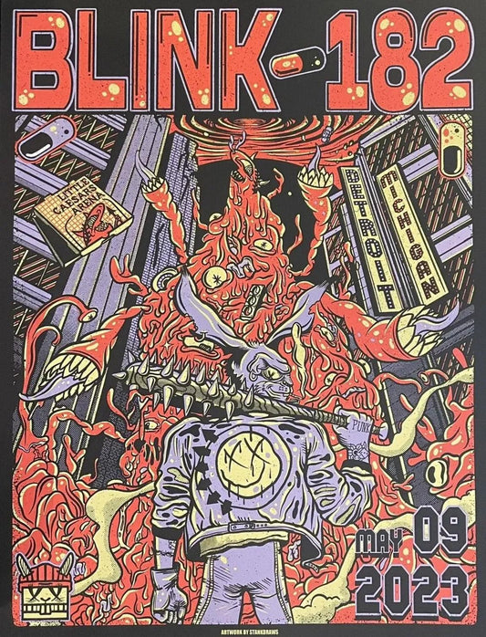 Concert poster with multiple size and finish options. Blink-182 Detroit Michigan