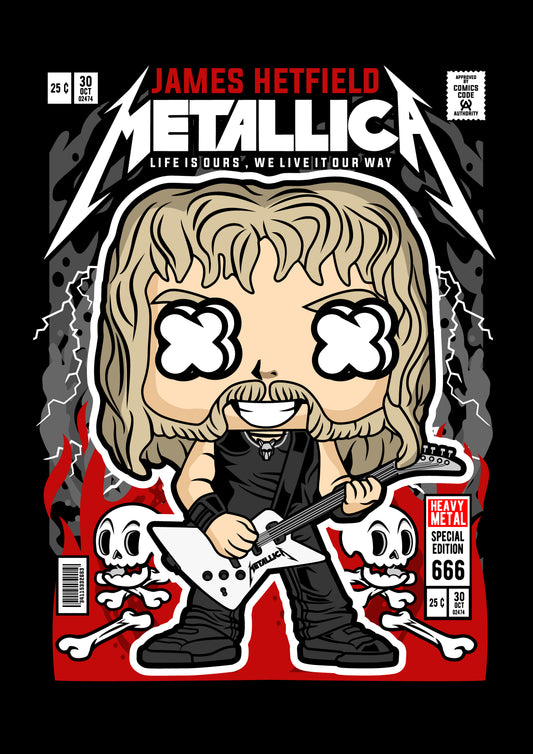 Funko Pop poster with multiple size and finish options. Metallica