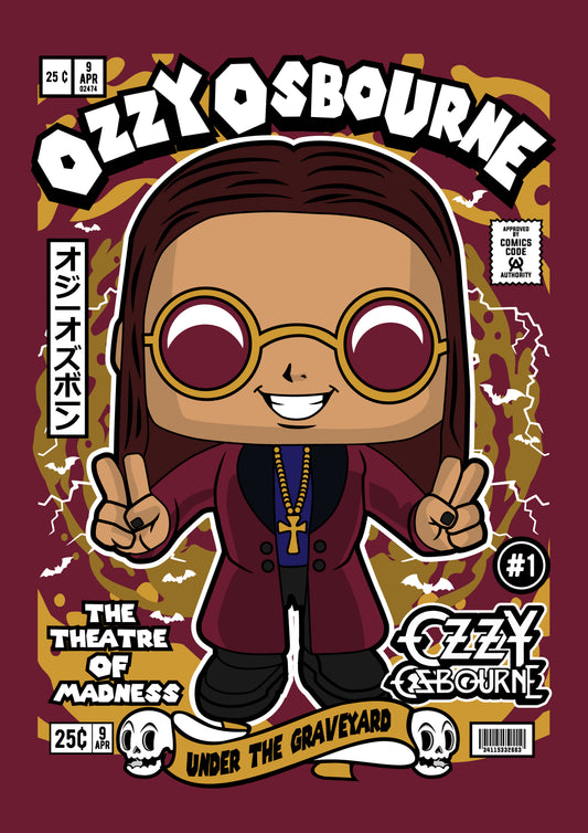 Funko Pop poster with multiple size and finish options. Ozzy Osbourne