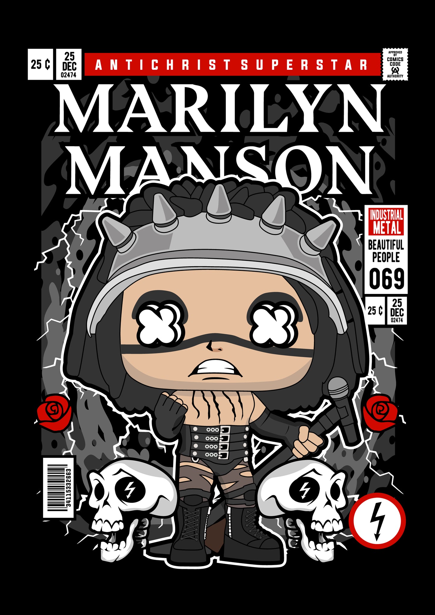 Funko Pop poster with multiple size and finish options. Marilyn Manson