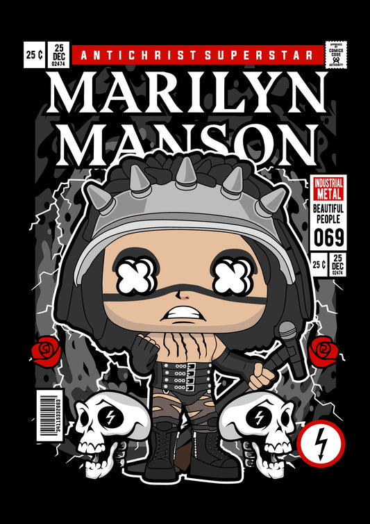 Funko Pop poster with multiple size and finish options. Marilyn Manson