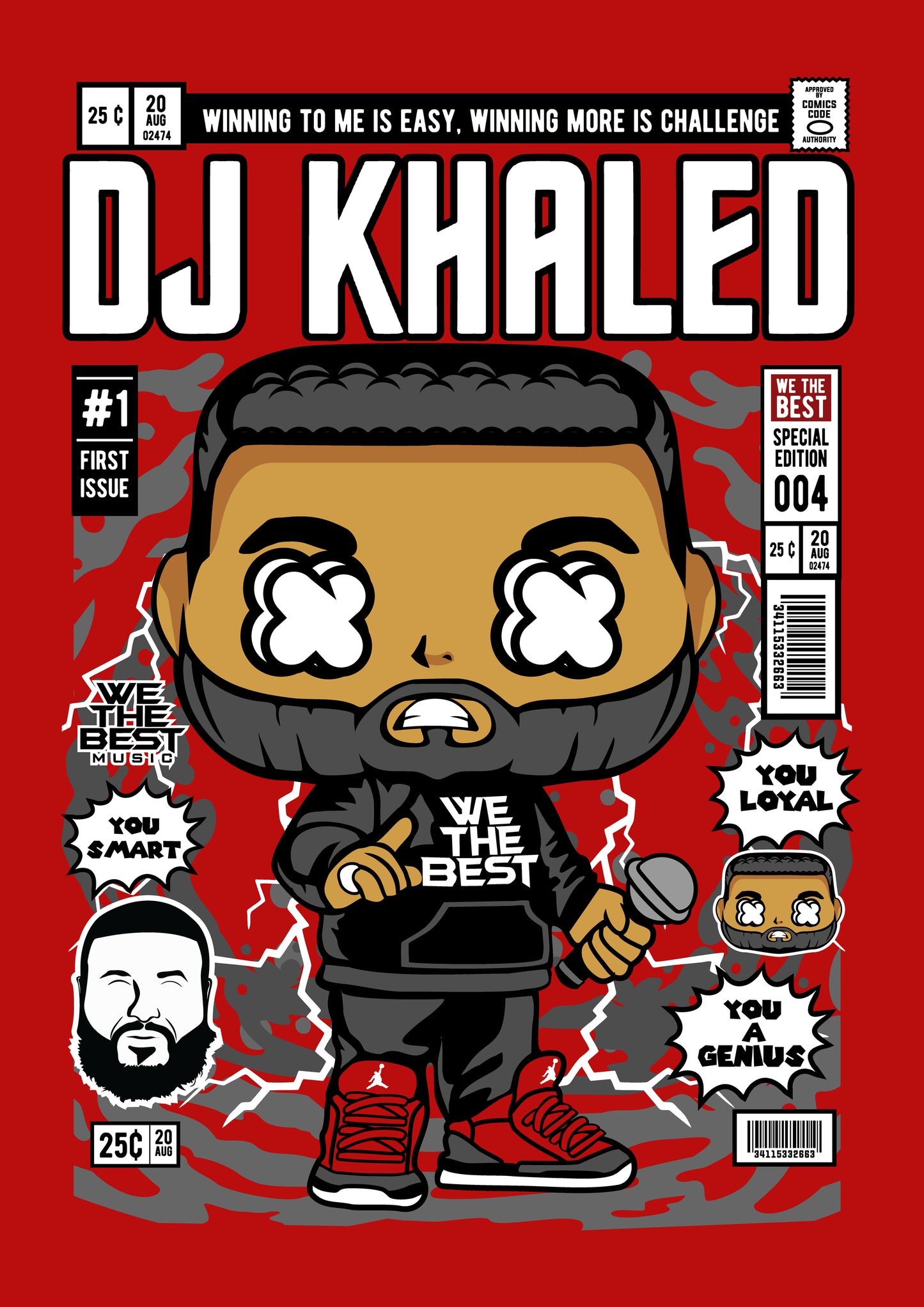 Funko Pop poster with multiple size and finish options. DJ Khaled