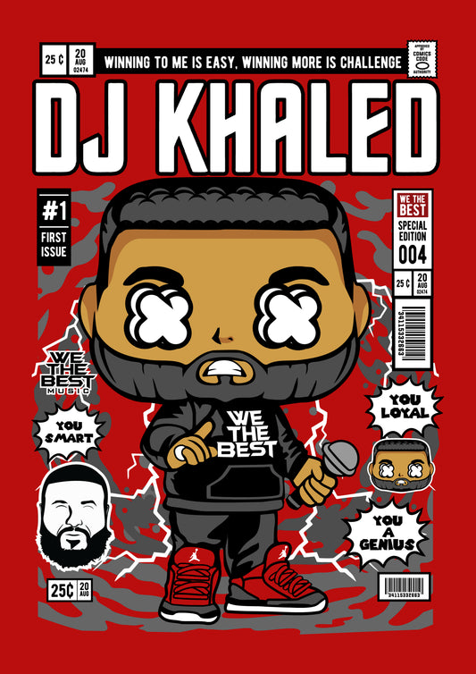 Funko Pop poster with multiple size and finish options. DJ Khaled