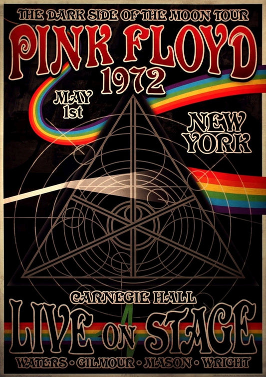 Concert poster with multiple size and finish options. Pink Floyd Carnegie Hall