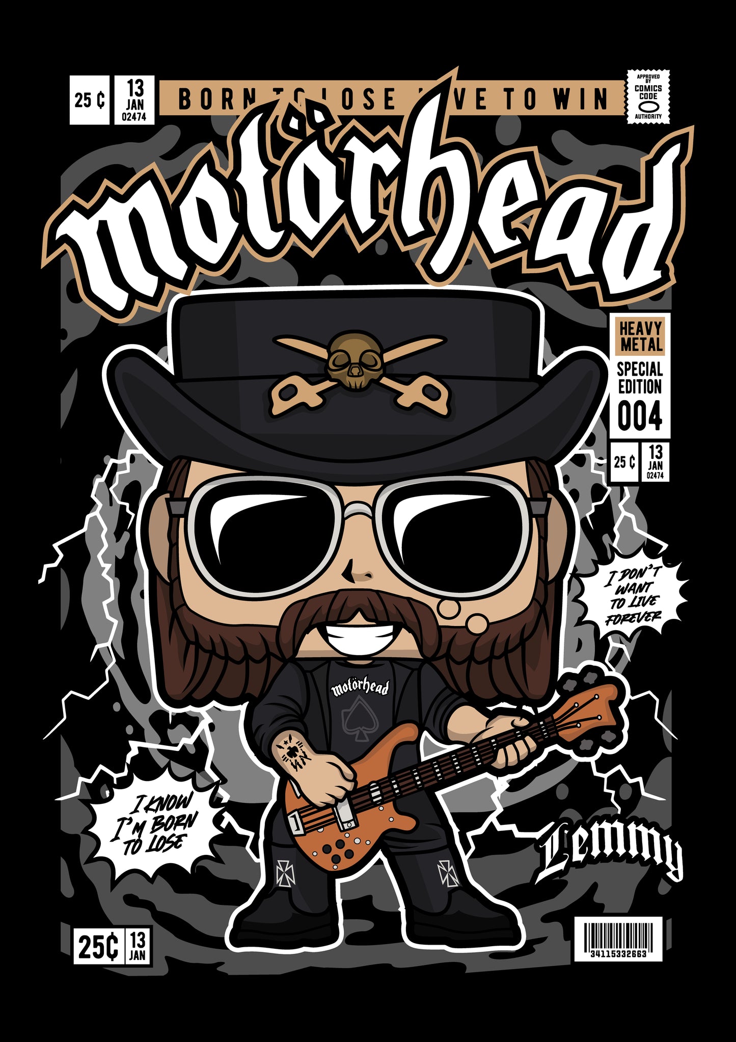 Funko Pop poster with multiple size and finish options. Motorhead